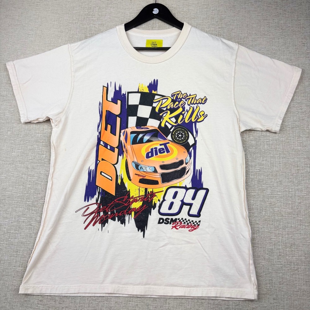Diet Starts Monday The Race That Kills Racing Graphic Tee Cream Mens M